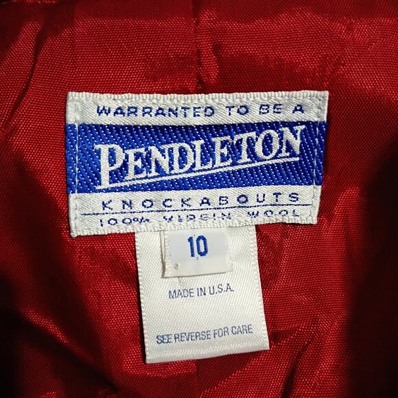 Pendleton Knockabouts Women's 10 100% Wool Red Double Button Jacket USA MADE - Picture 2 of 11